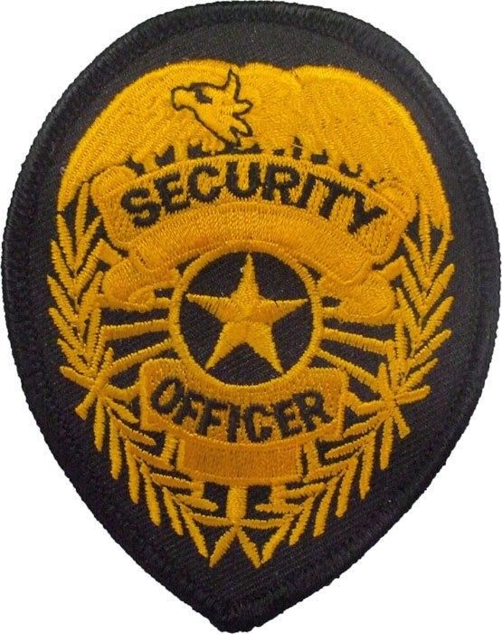 Gold SECURITY OFFICER Badge Iron/Sew On Patch