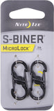 Nite Ize Black Stainless Steel S Biner Micro Lock Key Chain Carabiner