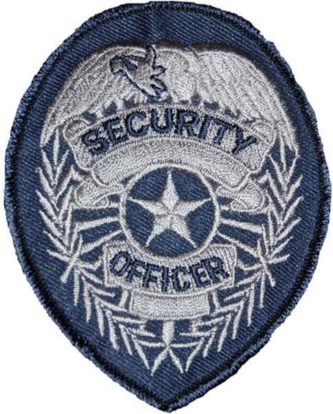 Grey Embroidered Security Patch 2-3/4 x 3-5/8