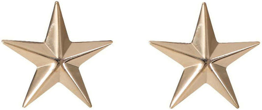 Gold Polished Brigadier General 2 Stars US Army Rank Insignia Pin Set