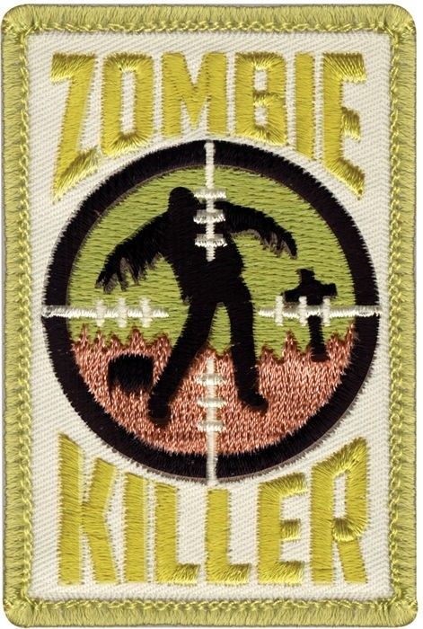 Zombie Killer Patch - Embroidered Hook Back - 2" x 3"