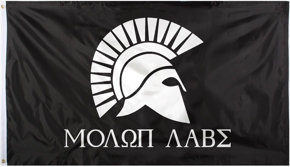 Molon Labe Spartan Helmet Deluxe Flag 3' x 5'