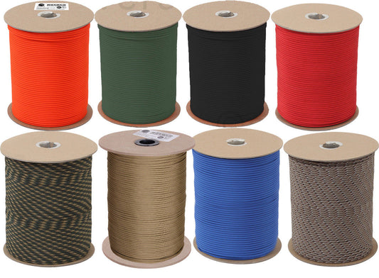 Paracord 550LB Type III 1000 Feet Spool - 100% Nylon Parachute Cord Rope