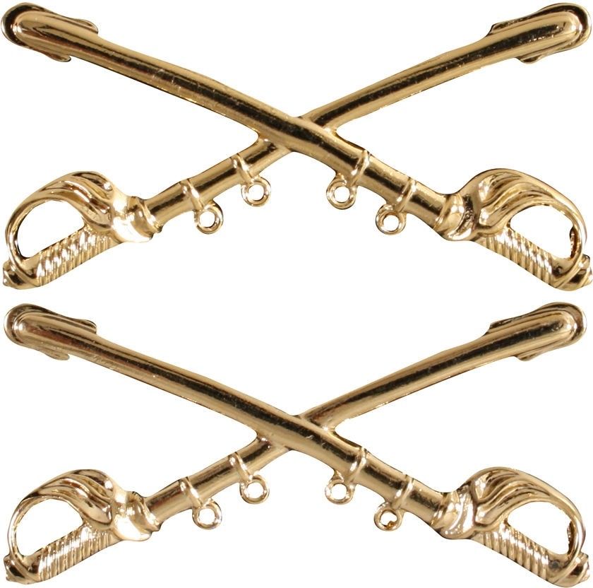 Gold Officers Cavalry Insignia Pin Set