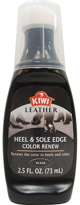 KIWI Black Leather Heel & Sole Edge Color Renew Shoe Cleaning