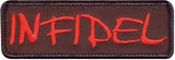 Brown & Red Military Infidel Patch With Hook Back 1.25