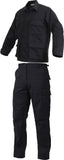 Black Law Enforcement SWAT Cloth Poly-Cotton Rip-Stop Cargo BDU Uniform