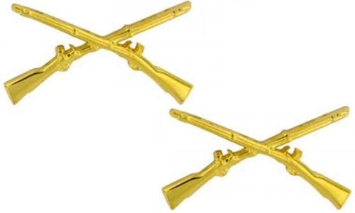 Gold Plated Army Infantry Officers Insignia Pin Set