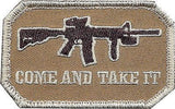 Brown Military Come & Take It Patch w/ Hook Back