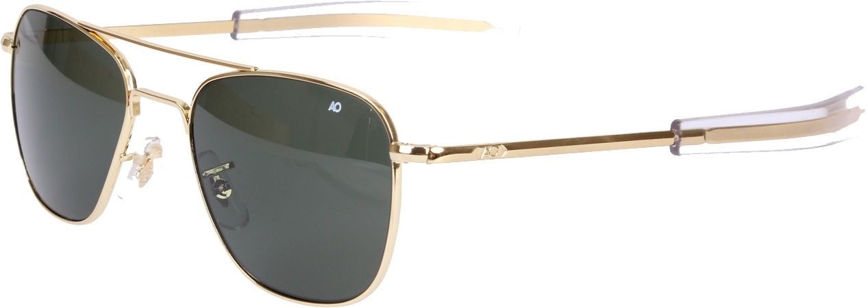 American Optical AO Eyewear Gold Frame 52MM Green Lenses Original Pilots Sunglasses