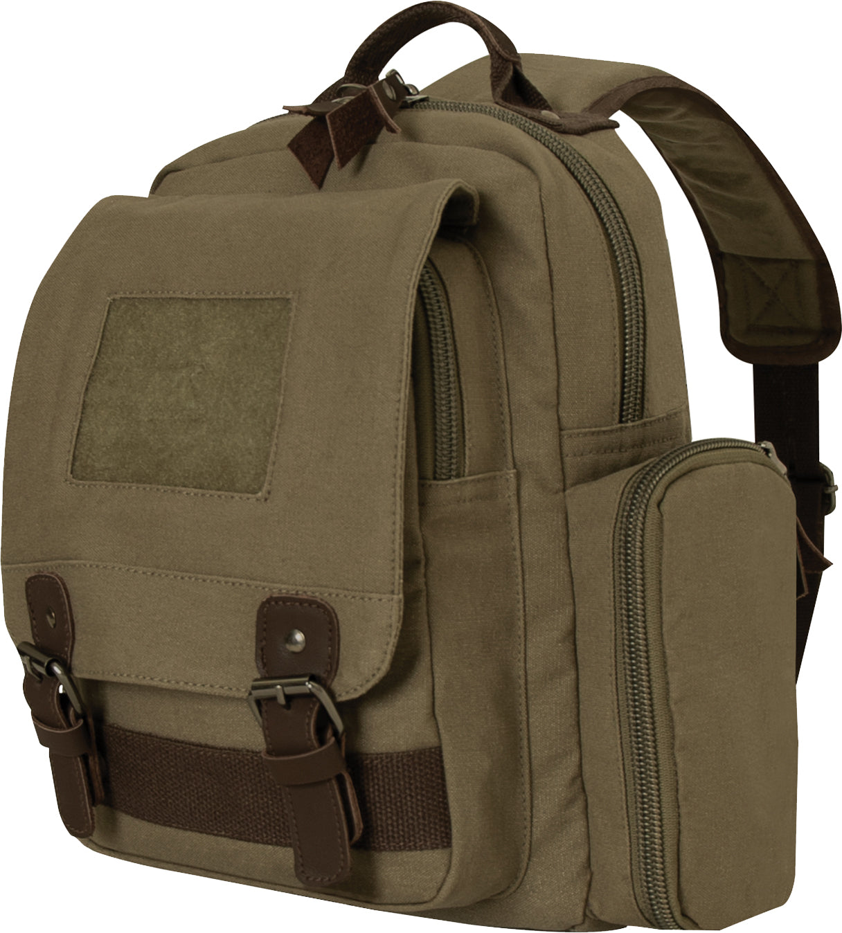 Olive Drab Vintage Canvas Sling Backpack