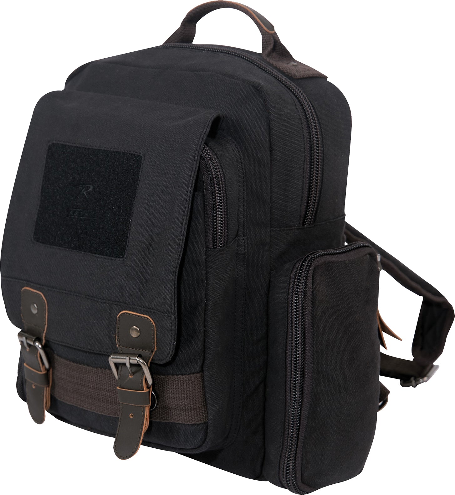 Black Vintage Canvas Sling Backpack