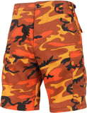 Savage Orange Camouflage  - Military Cargo BDU Shorts (Polyester/Cotton Twill)
