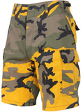 Stinger Yellow Camouflage  - Military Cargo BDU Shorts (Polyester/Cotton Twill)