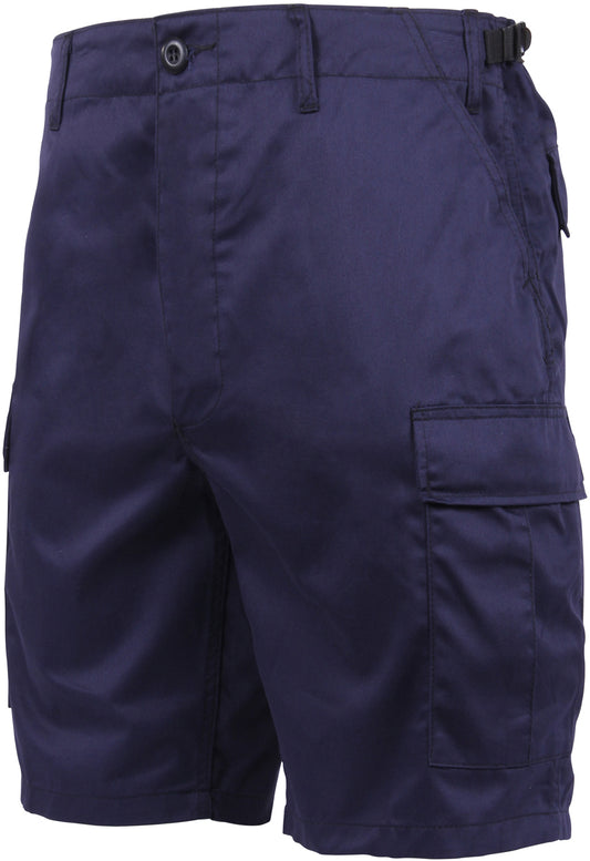 Navy Blue - Tactical Cargo BDU Shorts - Polyester Cotton Twill - Button Fly
