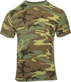 Woodland Camouflage Short Sleeve Military T-Shirt with Pocket