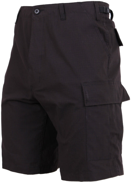 Black - Tactical Cargo BDU Shorts - Cotton Rip-Stop - Button Fly