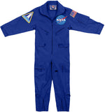 Kids Royal Blue NASA Flight Suit Coveralls With Official US NASA Space Patches