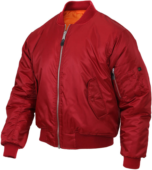 Red - Air Force MA-1 Flight Jacket Bomber US Military Style Reversible Coat