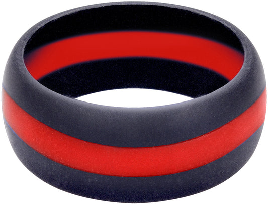 Thin Red Line Silicone Ring Firefighter Support Band Durable Medical Grade Silicone