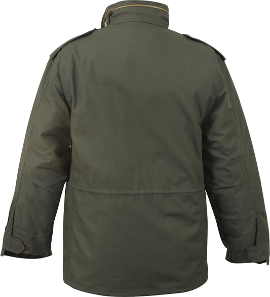 Olive Drab - Tactical M-65 Field Jacket Army Coat M65 - Poly/Cotton Twill - with Removeable Liner