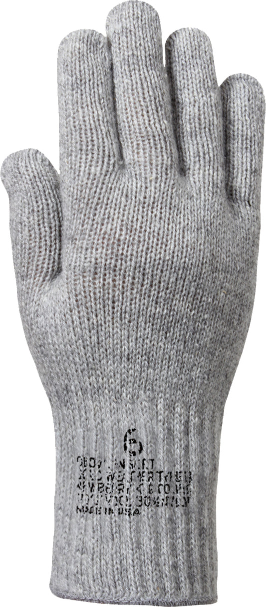 Grey - Genuine GI Glove Liners Wool Nylon Glove Inserts USA Made
