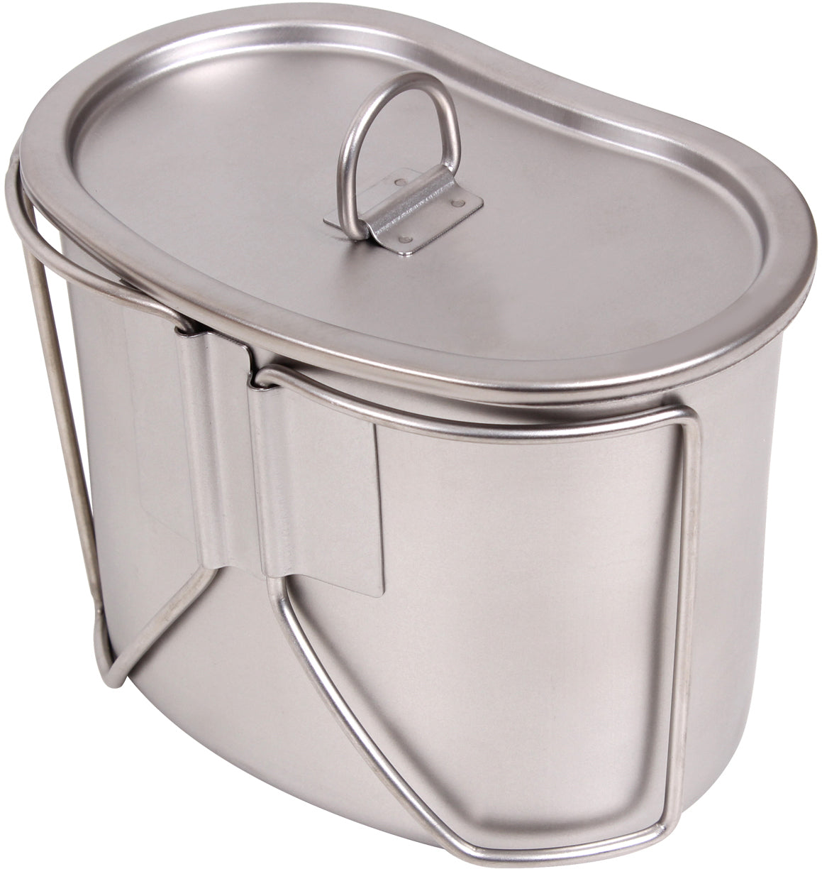 Stainless Steel Military Camping 1 Quart Canteen Cup With Lid