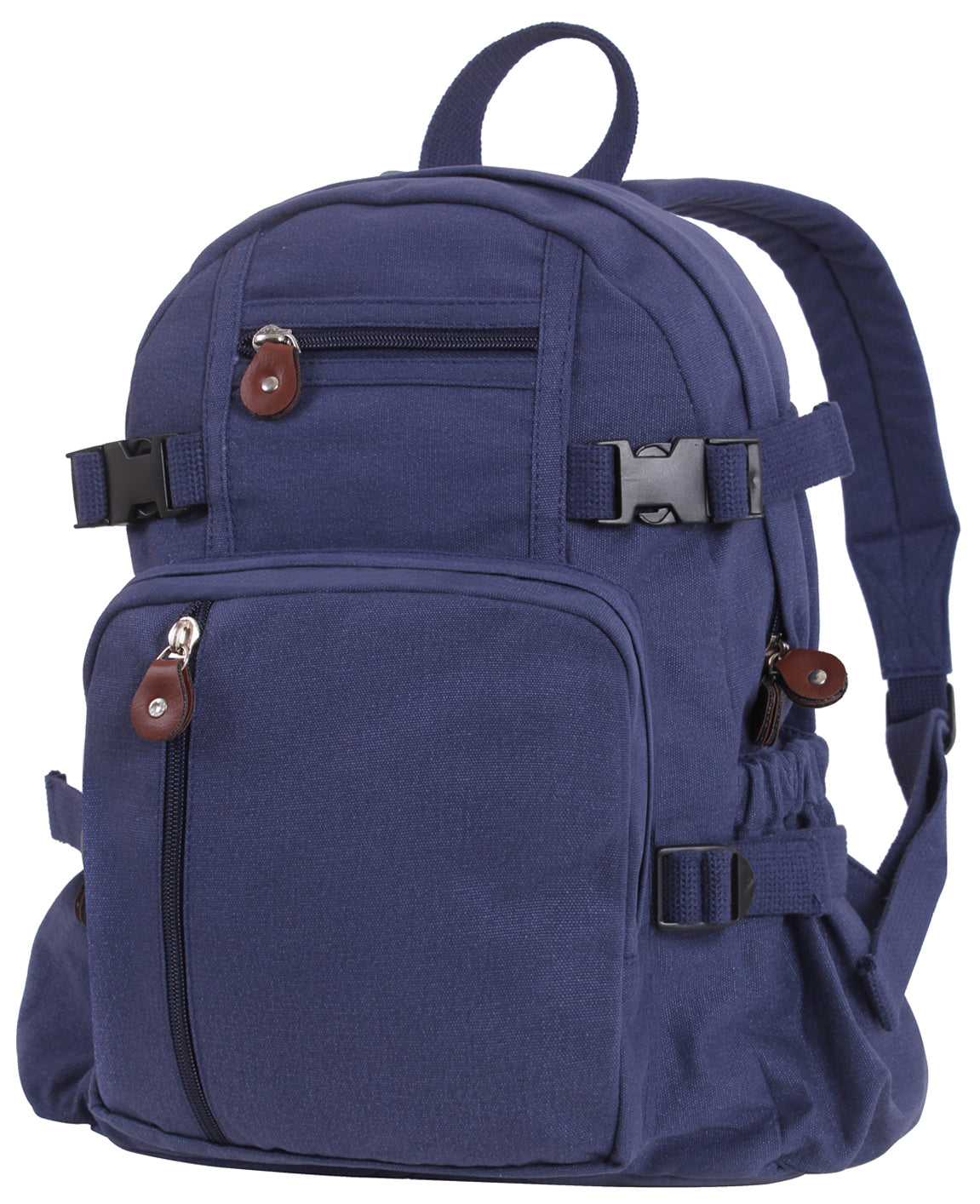 Navy Blue - Vintage Canvas Compact Backpack