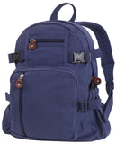 Navy Blue - Vintage Canvas Compact Backpack