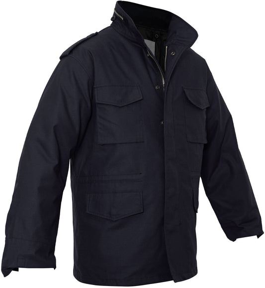 Midnight Blue - Tactical M-65 Field Jacket Army Coat M65 - Poly/Cotton Twill - with Removeable Liner