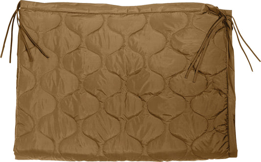 Coyote Brown - Enhanced G.I. Type Rip-Stop Poncho Liner With Zipper