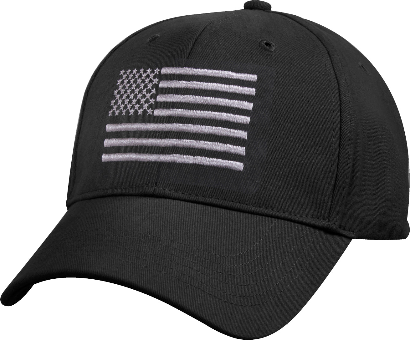 Black/Silver - U.S. Flag Low Profile Cap