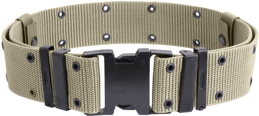 Khaki - Marine Corps Style Quick Release Pistol Belt - Adjustable 2.25 Wide Tactical Belt