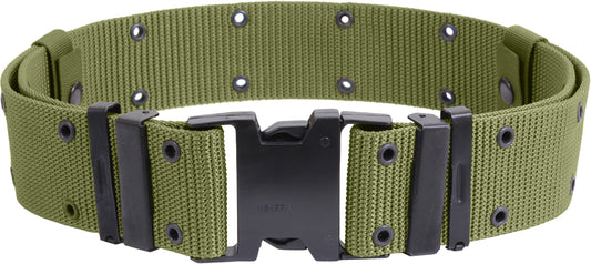 Olive Drab - Marine Corps Style Quick Release Pistol Belt - Adjustable 2.25 Wide Tactical Belt