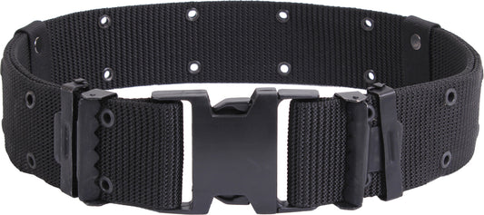 Black - Marine Corps Style Quick Release Pistol Belt - Adjustable 2.25 Wide Tactical Belt