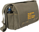 Olive Drab - Heavyweight Canvas Classic Messenger Bag With Military Stencil