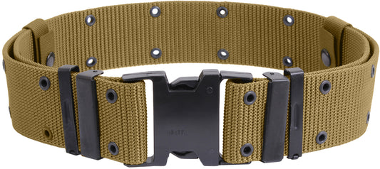Coyote Brown - Marine Corps Style Quick Release Pistol Belt - Adjustable 2.25 Wide Tactical Belt