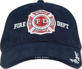 Navy Blue - FIRE DEPT Deluxe Adjustable Cap with Fire Department Emblem