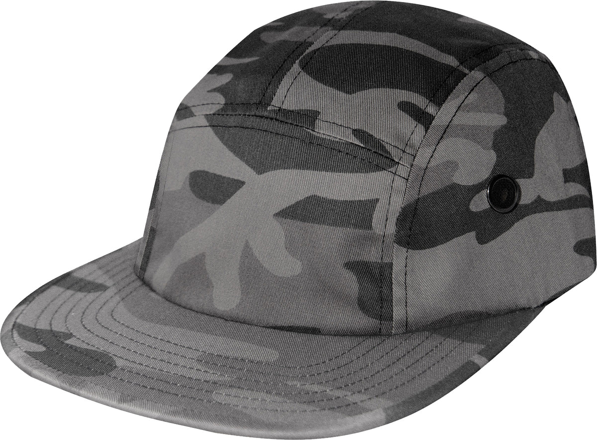Black Camo 5 Panel Street Cap