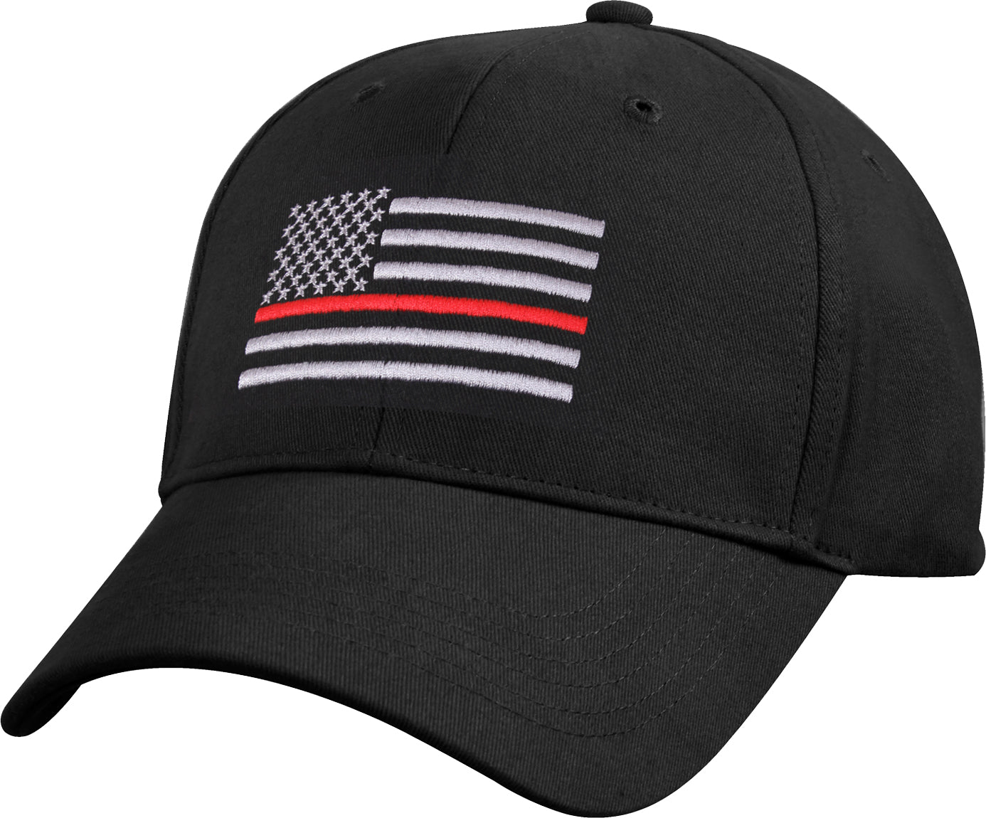 Black - Thin Red Line Flag Low Profile Cap