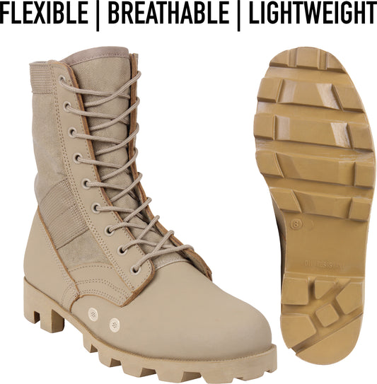 Desert Tan - Vietnam Style Jungle Boots Tactical Combat Military Hiking Outdoor Panama Sole