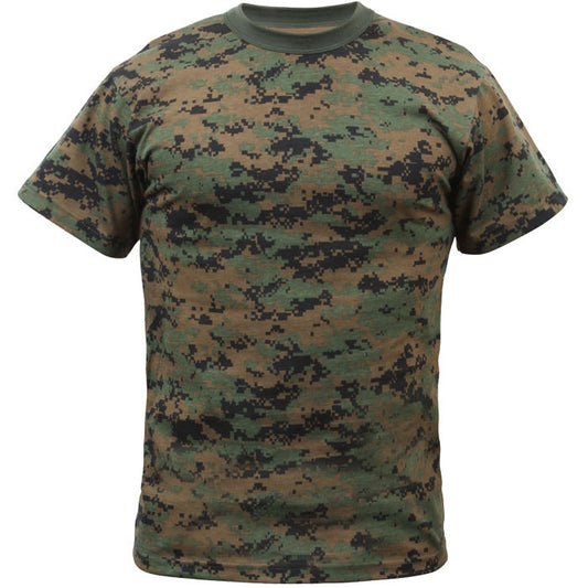 Woodland Digital Camo - Tactical Short Sleeve T-Shirt - Youth