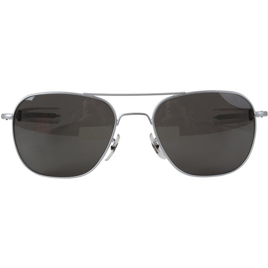 American Optical AO Eyewear Genuine GI Air Force Aviators - Matte Silver Pilots Sunglasses USA Made