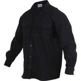 Black - Heavy Weight Solid Flannel Shirt