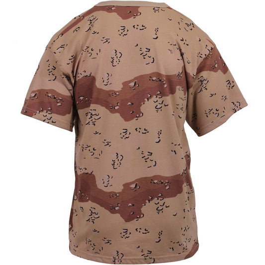 Desert 6 Color Chocolate Chip Camo - Tactical Short Sleeve T-Shirt, Poly/Cotton