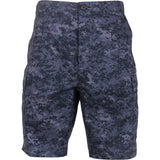 Digital Midnight Blue Camouflage - Military Cargo BDU Shorts (Polyester/Cotton Twill)