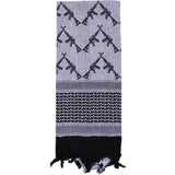 Black & White - Crossed Rifles Shemagh Tactical Desert Scarf