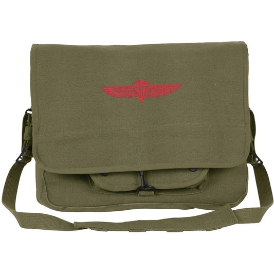 Olive Drab - Israeli Paratrooper Emblem Shoulder Messenger Bag