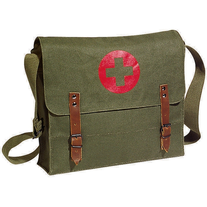 Olive Drab - NATO Medic Shoulder Bag with Red Cross Emblem
