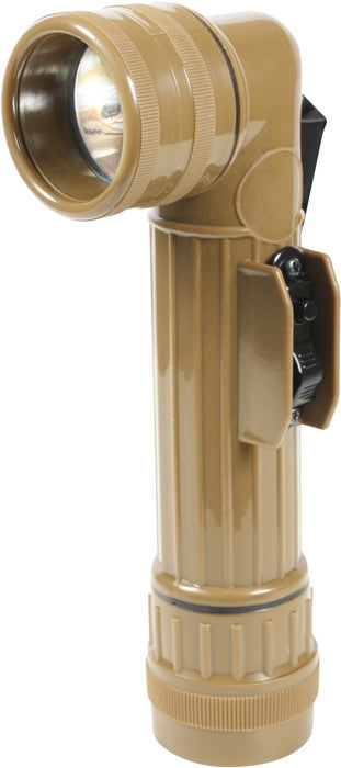 Coyote Brown - Military GI Style D-Cell Anglehead Flashlight
